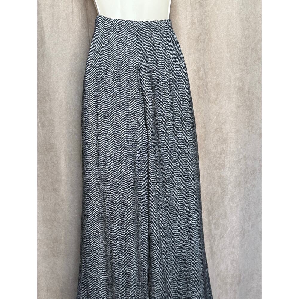 Unique Vintage 1940s Black White Woven Wide Leg  Pants with Cuffs M NWT - Picture 10 of 13